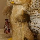 Wolpertinger Wolpi Präparat Rehgeweih Stock Flügel Laterne hellgrüne Augen Höhe 42 cm Fabelwesen Gaudi Geschenk