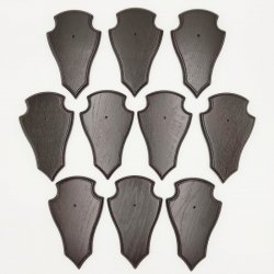 Trophäenschilder Reh 10 Stück Spitz AF19x11 in dunkel ohne Montageklammer GTKv50.58-10