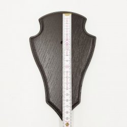 Trophäenschilder Reh 10 Stück Spitz AF19x11 in dunkel + Montageklammer GTKv50.58-10+K