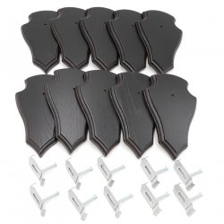 Trophäenschilder Reh 10 Stück Spitz AF19x11 in dunkel + Montageklammer GTKv50.58-10+K