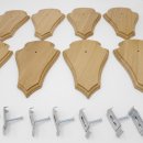 Trophäenschilder Reh 10 Stück Spitz AF 21 cm x 13 cm Eiche hell + Montageklammer GTKv50.73-10+K