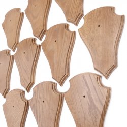 Trophäenschilder Reh 10 Stück Spitz AF 21 cm x 13 cm Eiche braun ohne Montageklammer GTKv50.84-10