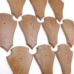 Trophäenschilder Reh 10 Stück Spitz AF 21 cm x 13 cm Eiche braun ohne Montageklammer GTKv50.84-10