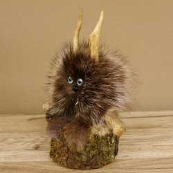 Wolpertinger Wolpi Präparat taxidermy Mini Tannenzapfen Zapfen hellblaue Augen Höhe 22 cm 86.1.2.58