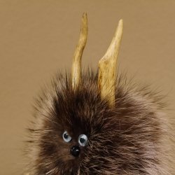 Wolpertinger Wolpi Präparat taxidermy Mini Tannenzapfen Zapfen hellblaue Augen Höhe 22 cm 86.1.2.58