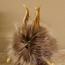 Wolpertinger Wolpi Preparado taxidermia Mini piña Piña ojos verdes Altura 23 cm 86.1.2.59