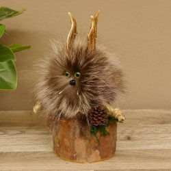 Wolpertinger Wolpi Präparat taxidermy Mini Tannenzapfen Zapfen grüne Augen Höhe 23 cm 86.1.2.59