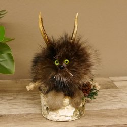 Wolpertinger Wolpi Präparat taxidermy Mini Tannenzapfen Zapfen hellgrüne Augen Höhe 24 cm 86.1.2.61