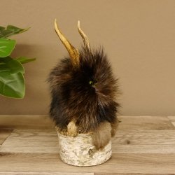 Wolpertinger Wolpi Präparat taxidermy Mini Tannenzapfen Zapfen hellgrüne Augen Höhe 24 cm 86.1.2.61
