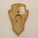 1 Stück Reh Trophäenschild Spitz klein Eiche dunkel AF 19 cm x 11 cm mit 1 Kieferfach