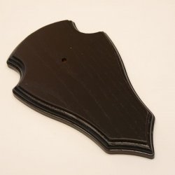1 Stück Reh Trophäenschild Spitz klein Eiche dunkel AF 19 cm x 11 cm mit 1 Kieferfach