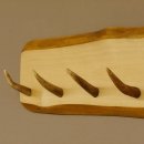 Geweih Garderobe mit 6 Haken aus Hirschspitzen auf Holzbrett Rehgeweih Wandgarderobe Unikat 27.8.98