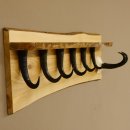 Garderobe mit 6 Gamshaken + Gamsgeweih auf Holzbrett Ablagefläche Wandgarderobe Geweih Unikat 27.8.106