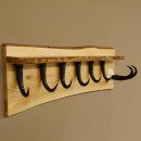 Garderobe mit 6 Gamshaken + Gamsgeweih auf Holzbrett Ablagefläche Wandgarderobe Geweih Unikat 27.8.106