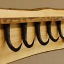 Garderobe mit 6 Gamshaken + Gamsgeweih auf Holzbrett Ablagefläche Wandgarderobe Geweih Unikat 27.8.106
