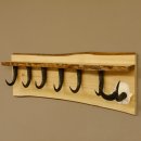 Garderobe mit 6 Gamshaken + Gamsgeweih auf Holzbrett Ablagefläche Wandgarderobe Geweih Unikat 27.8.106