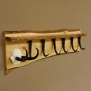 Garderobe mit 6 Gamshaken + Gamsgeweih auf Holzbrett Ablagefläche Wandgarderobe Geweih Unikat 27.8.108