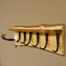 Garderobe mit 6 Gamshaken + Gamsgeweih auf Holzbrett Ablagefläche Wandgarderobe Geweih Unikat 27.8.108