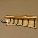 Garderobe mit 6 Gamshaken + Gamsgeweih auf Holzbrett Ablagefläche Wandgarderobe Geweih Unikat 27.8.108