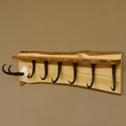 Garderobe mit 6 Gamshaken + Gamsgeweih auf Holzbrett Ablagefläche Wandgarderobe Geweih Unikat 27.8.108