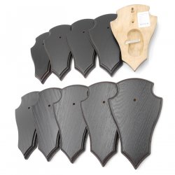 Trophäenschilder Reh 10 Stück Spitz AF 19x11 mit 1 Kieferfach Eiche dunkel ohne Montageklammer GTKv50.63/1KF-10