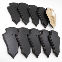 Trophäenschilder Reh 10 Stück Spitz AF 19x11 mit 1 Kieferfach Eiche dunkel ohne Montageklammer GTKv50.63/1KF-10