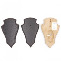 Trophäenschilder Reh 3 Stück Spitz AF 19x11 mit 1 Kieferfach Eiche dunkel ohne Montageklammer GTKv50.63/1KF-3