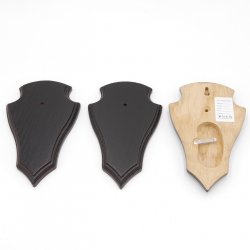 Trophäenschilder Reh 3 Stück Spitz AF 19x11 mit 1 Kieferfach Eiche dunkel ohne Montageklammer GTKv50.63/1KF-3