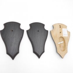 Trophäenschilder Reh 3 Stück Spitz AF 19x11 mit 1 Kieferfach Eiche dunkel ohne Montageklammer GTKv50.63/1KF-3