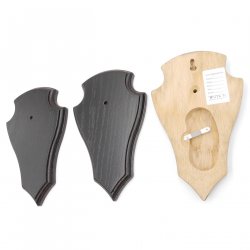 Trophäenschilder Reh 3 Stück Spitz AF 19x11 mit 1 Kieferfach Eiche dunkel ohne Montageklammer GTKv50.63/1KF-3