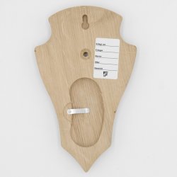 Trophäenschilder Reh 10 Stück Spitz AF 19x11 mit 1 Kieferfach Eiche hell + Montageklammer GTKv50.72/1KF-10+K