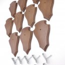 Trophäenschilder Reh 10 Stück Spitz AF 19x11 mit 1 Kieferfach Eiche braun + Montageklammer GTKv50.81/1KF-10+K