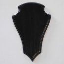 1 stuk hert trofeeplaat AF 21 x 13 cm puntig groot in donker eiken met 1 kaakvak