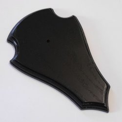 1 stuk hert trofeeplaat AF 21 x 13 cm puntig groot in donker eiken met 1 kaakvak