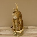 Wolpertinger Wolpi Bisam Präparat mit Stock Rehgeweih braune Augen Fabelwesen 86.4.130