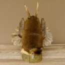 Wolpertinger Wolpi Bisam Präparat mit Stock Rehgeweih braune Augen Fabelwesen 86.4.130