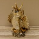 Wolpertinger Wolpi Bisam Präparat mit Stock Rehgeweih hellblaue Augen Fabelwesen 86.4.133