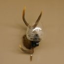 Wandlampe 1 flammig geschnitztes Schild mit Sika Stange Lampe Leuchte Lampenschirm