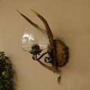 Wandlampe 1 flammig geschnitztes Schild mit Sika Stange Lampe Leuchte Lampenschirm