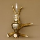 Wandlampe 1 flammig Elchstange Petroleum Optik Stange Lampe Leuchte Wand Elch Geweih