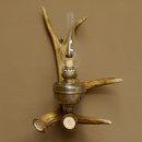 Wandlampe 1 flammig Elchstange Petroleum Optik Stange Lampe Leuchte Wand Elch Geweih