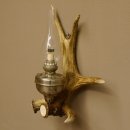 Wandlampe 1 flammig Elchstange Petroleum Optik Stange Lampe Leuchte Wand Elch Geweih
