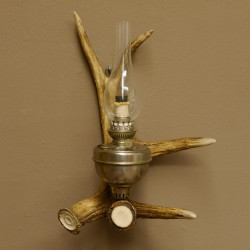 Wandlampe 1 flammig Elchstange Petroleum Optik Stange Lampe Leuchte Wand Elch Geweih