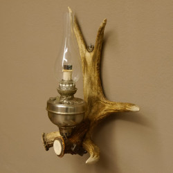 Wandlampe 1 flammig Elchstange Petroleum Optik Stange Lampe Leuchte Wand Elch Geweih