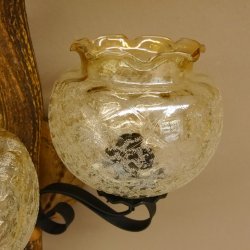 Wandleuchten Rothirschstange Paar 2er Set Stangen Lampen Leuchte 2 - flammig Lampenschirm mit dekorativem Muster
