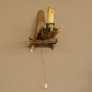Wandlampe Geweih 1 flammig Rothirschstange Rehstange Stange Lampe Leuchte Wand