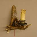 Wandlampe Geweih 1 flammig Rothirschstange Rehstange Stange Lampe Leuchte Wand