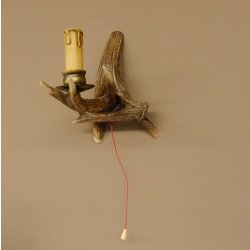 Wandlampe Geweih 1 flammig Rothirschstange Rehstange Stange Lampe Leuchte Wand