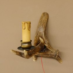 Wandlampe Geweih 1 flammig Rothirschstange Rehstange Stange Lampe Leuchte Wand