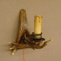 Wandlampe Geweih 1 flammig Rothirschstange Rehstange Stange Lampe Leuchte Wand